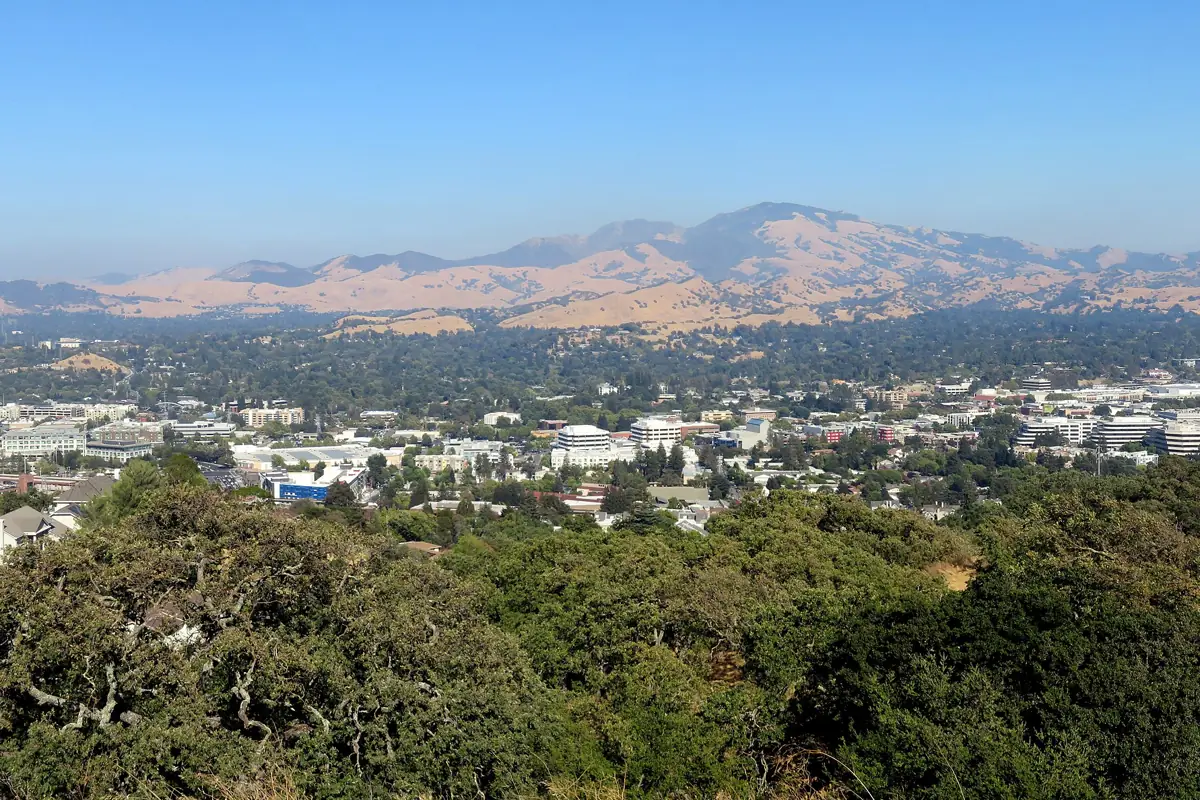 Panorama of Walnut Creek with Mount Diablo in the distance